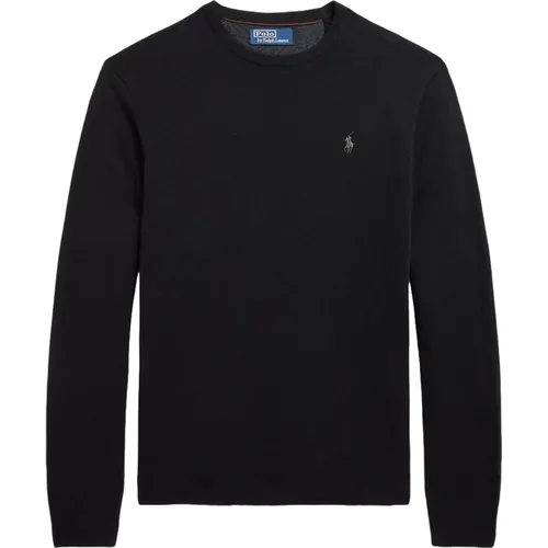 Sweater with Suede Trim , male, Sizes: M, S, 2XL, XL, L - Ralph Lauren - Modalova