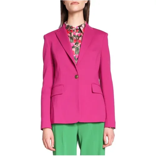 Blazers, female, , Size: L Fuchsia Viscose Blazer for Women - pinko - Modalova