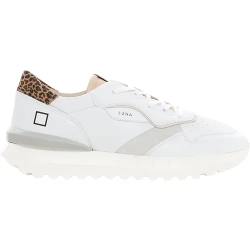 Luna Lace-Up Sneakers with Leopard Print , female, Sizes: 7 UK - D.a.t.e. - Modalova