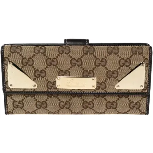 Pre-owned Wallets, female, , Size: ONE SIZE Pre-owned Canvas wallets - Gucci Vintage - Modalova