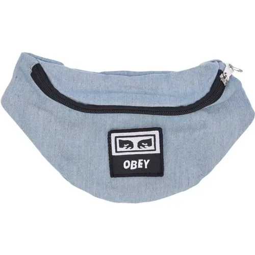 Belt Bags, male, , Size: ONE SIZE Denim Hip Bag with Top Pocket - Obey - Modalova