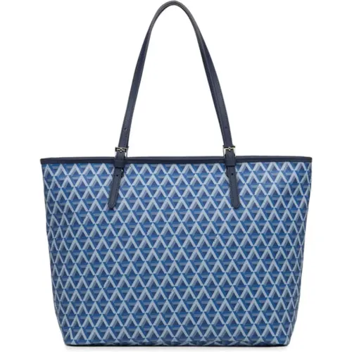 Ikon Shopping Bag Electric Blue , female, Sizes: ONE SIZE - Lancaster - Modalova