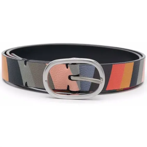 Striped Slim Leather Belt , female, Sizes: 90 CM - Paul Smith - Modalova