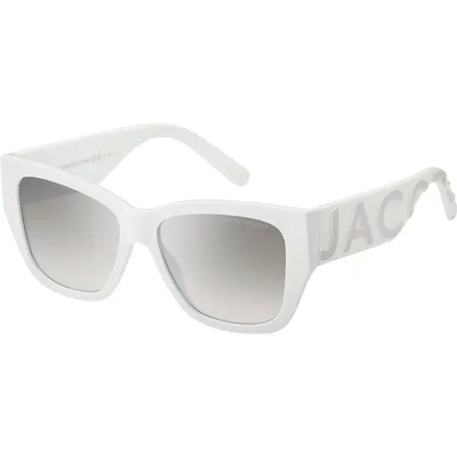 Weiß Grau/Grau Sonnenbrille , Damen, Größe: 55 MM - Marc Jacobs - Modalova