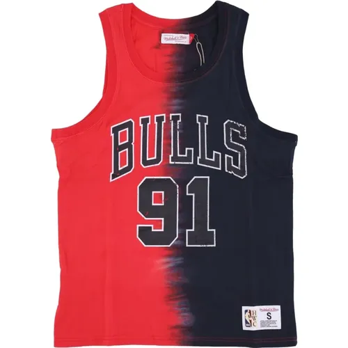 Sportswear, male, , Size: XL Chicago Bulls Tie Dye Tank Rodman - Mitchell & Ness - Modalova