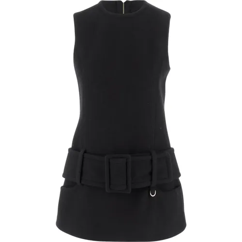 Short Dresses, female, , Size: 2XS Wool Mini Dress with Belt - Patou - Modalova