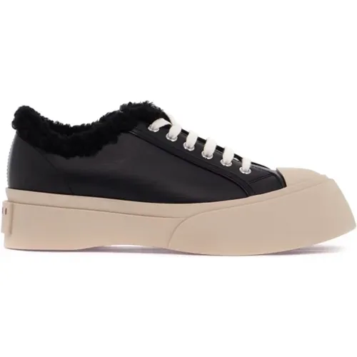 Sherpa-Lined Sneaker with Fur Lining , female, Sizes: 4 UK, 8 UK, 7 UK, 5 UK - Marni - Modalova