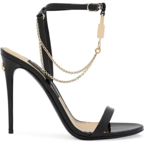 Glamouröse Leder Chain-Link Sandalen - Dolce & Gabbana - Modalova