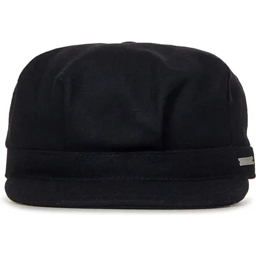 Caps, female, , Size: M Wool Blend Hat with Metal Logo - Dsquared2 - Modalova