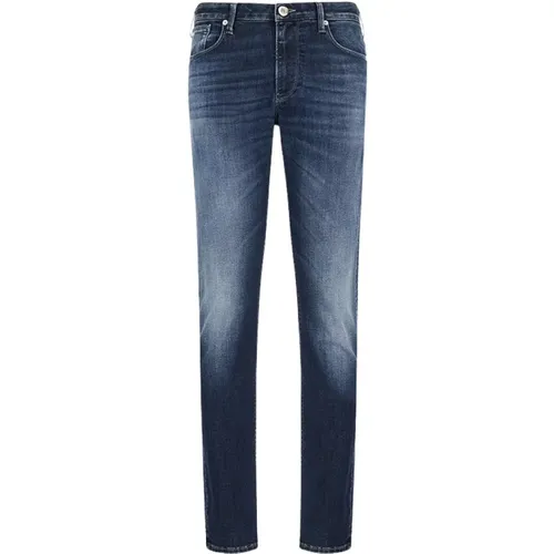 Slim Fit Denim Jeans mit Sarga , Herren, Größe: W36 - Emporio Armani - Modalova