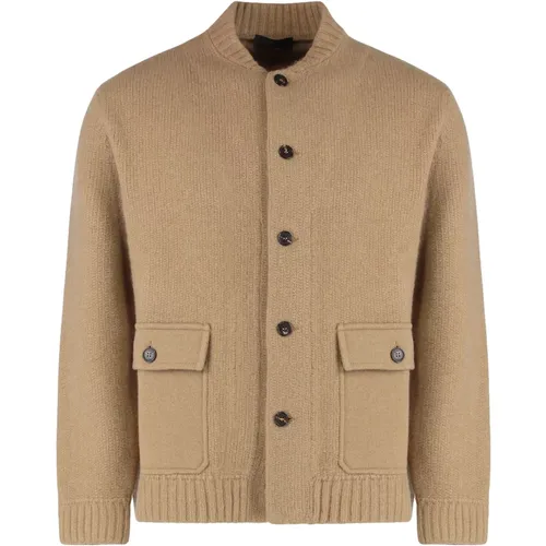 Cardigans, male, , Size: XL Wool Cashmere Cardigan Elegant Design - Slowear - Modalova