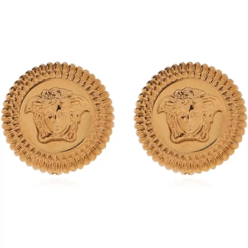 Earrings, male, , Size: ONE SIZE Round earrings with charms - Versace - Modalova