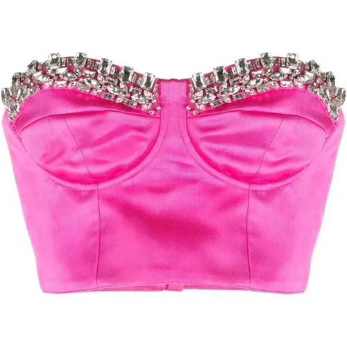 Crystal Fuchsia Crop Top , female, Sizes: XS - Amen - Modalova