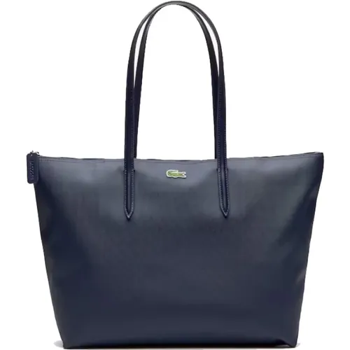 Blaue Taschen mit interner Reißerschlusstasche und Logo-Stickerei - Lacoste - Modalova
