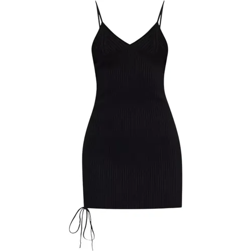 Ribbed sleeveless dress , female, Sizes: M, S - Off White - Modalova