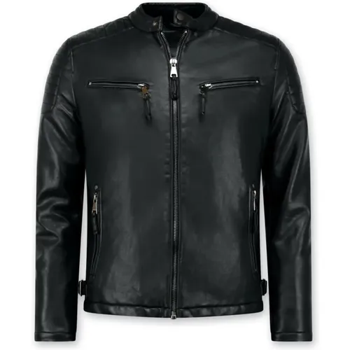 Men Faux Leather Jacket , male, Sizes: M, S, XL, 2XL - Enos - Modalova