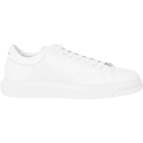 Leather Low Top Sneakers with Logo Detail , male, Sizes: 6 UK - Armani Exchange - Modalova