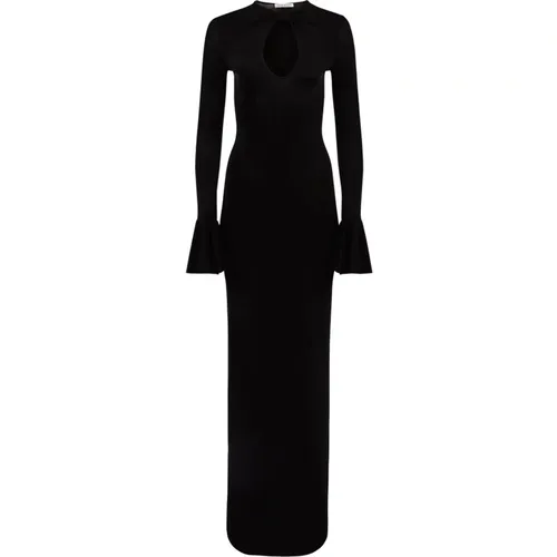 Schwarzes Fließendes Jersey Midi Kleid - Nina Ricci - Modalova