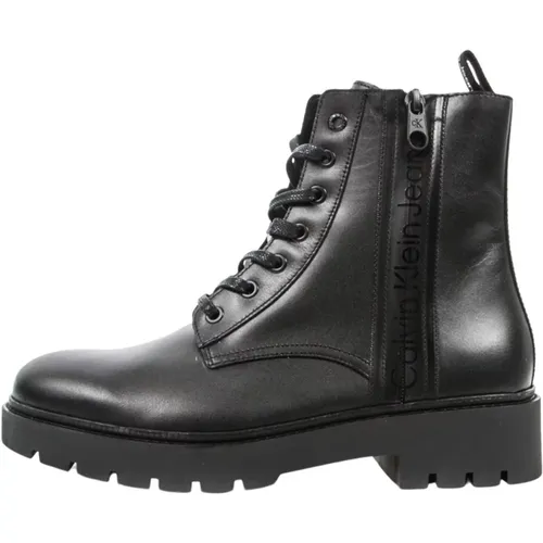 Men&s Combat Mid Laceup Boot W Zip , male, Sizes: 7 UK, 12 UK, 9 UK, 8 UK, 10 UK, 11 UK - Calvin Klein Jeans - Modalova