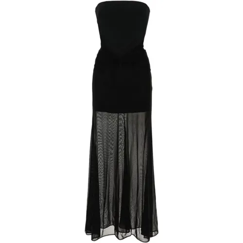 Ruched Waistline Strapless Long Sleeve Dress , female, Sizes: S - David Koma - Modalova