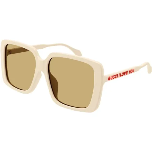 Quadratische Oversized Acetat Sonnenbrille , unisex, Größe: 58 MM - Gucci - Modalova