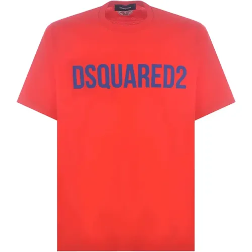Rote Regular Fit T-Shirts , Herren, Größe: XL - Dsquared2 - Modalova