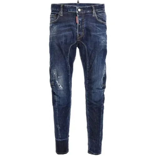Slim-fit Jeans, male, , Size: L Tidy Biker Jeans with Used Effect - Dsquared2 - Modalova