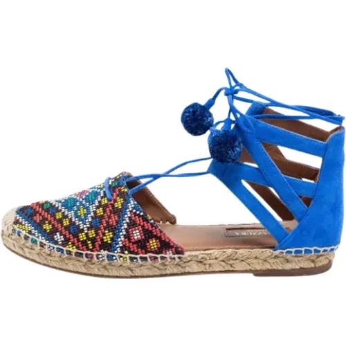 Pre-owned Flats, female, , Size: 6 US Pre-owned Raffia flats - Aquazzura Pre-owned - Modalova