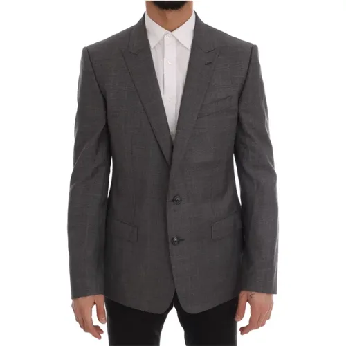 Blazers, male, , Size: XL Wool Martini Slim Blazer - Dolce & Gabbana - Modalova