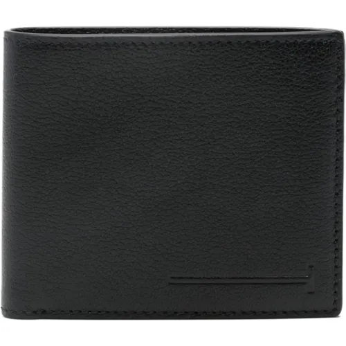 Wallets & Cardholders, male, , Size: ONE SIZE Supple Grain Leather Elongated T Line Classic Bifold Wallet - Tom Ford - Modalova