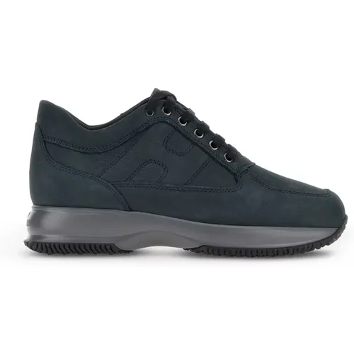 Blaue Interaktive Sneakers Wildleder Nähte , Herren, Größe: 39 EU - Hogan - Modalova