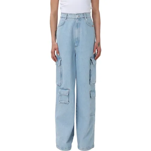 Edgy Broken Bleach Denim Combat Jeans , female, Sizes: W27, W26, W30, W28, W25, W29 - Amish - Modalova
