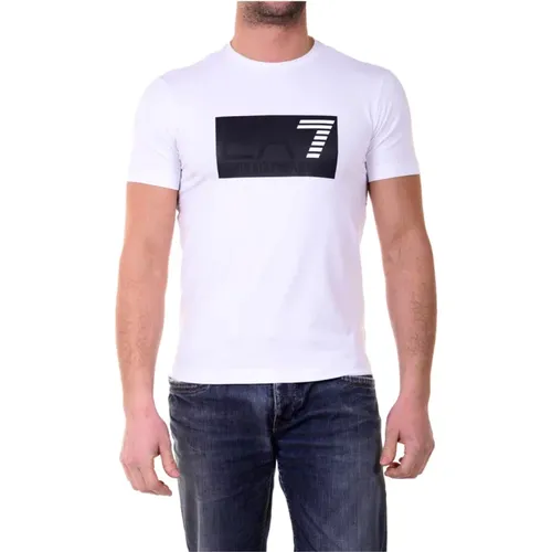 Casual Logo Print T-Shirt , Herren, Größe: L - Emporio Armani EA7 - Modalova