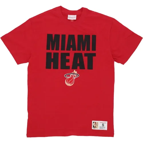 T-Shirts, male, , Size: XL Miami Heat NBA Tee - Mitchell & Ness - Modalova