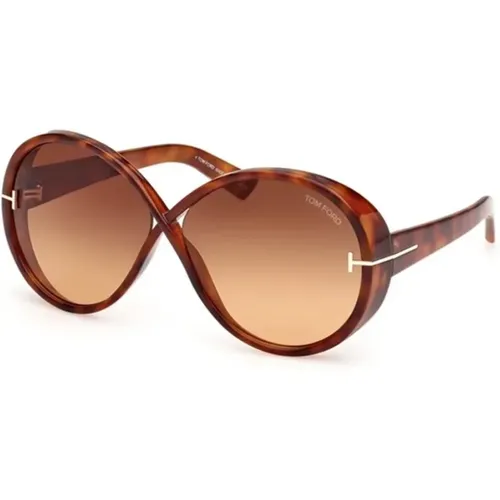 Gradient Sunglasses Blonde Havana Frame , unisex, Sizes: 64 MM - Tom Ford - Modalova