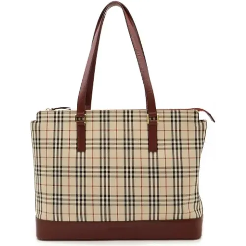 Pre-owned Tote Bags, female, , Size: ONE SIZE Pre-owned Canvas shoulder-bags - Burberry Vintage - Modalova