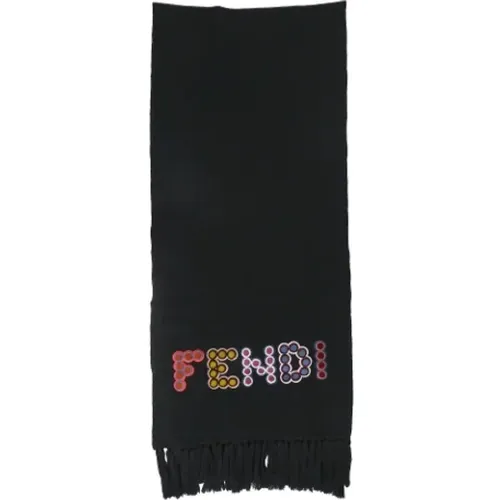 Pre-owned Scarves, female, , Size: ONE SIZE Pre-owned Wool scarves - Fendi Vintage - Modalova