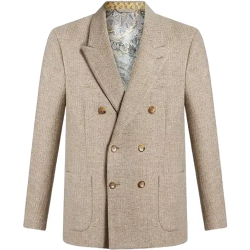 Blazers, male, , Size: M Double-breasted blazer with peak lapels - ETRO - Modalova