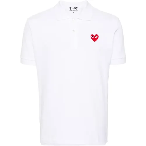 Gestreiftes T-Shirt mit Herz-Patch , Herren, Größe: L - Comme des Garçons - Modalova