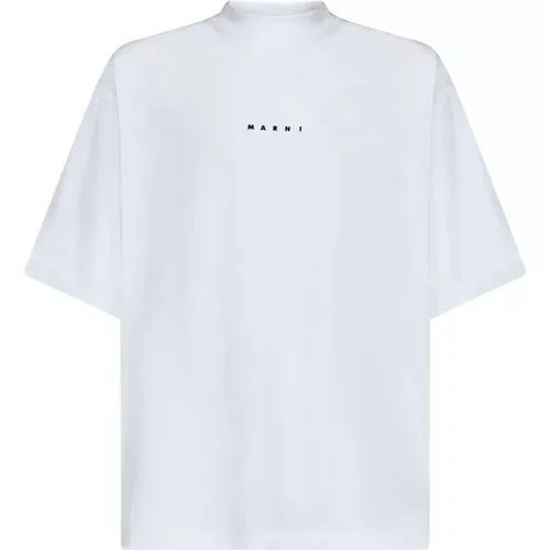 Boxy-fit T-Shirt aus Bio-Baumwolle mit Logo-Print , Herren, Größe: XL - Marni - Modalova
