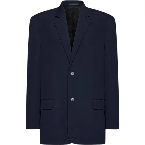 Blazers, male, , Size: 2XS Dark Oversized Wool Blazer - Balenciaga - Modalova