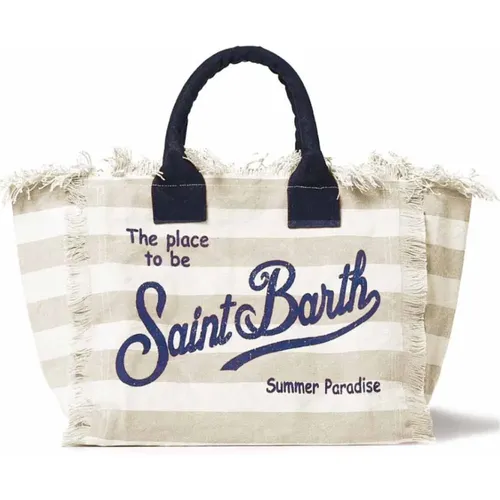 Beach Vanity Logo Print Cotton Bag , female, Sizes: ONE SIZE - MC2 Saint Barth - Modalova