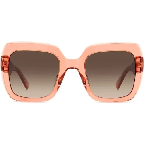 Sunglasses, female, , Size: 52 MM Peach/Dark Shaded Sunglasses - Kate Spade - Modalova