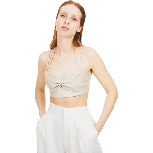 Chic Vegan Fabric Bralette Central Fold , female, Sizes: L, S, M - THEMOIRè - Modalova