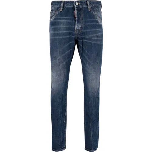 Slim-fit Jeans, male, , Size: M Classic Cotton Denim Jeans - Dsquared2 - Modalova