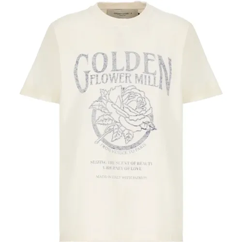 T-shirts and Polos Ivory , female, Sizes: M, S - Golden Goose - Modalova
