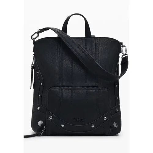 Backpacks, female, , Size: ONE SIZE Women Backpack with Embroidered Patchwork - Desigual - Modalova