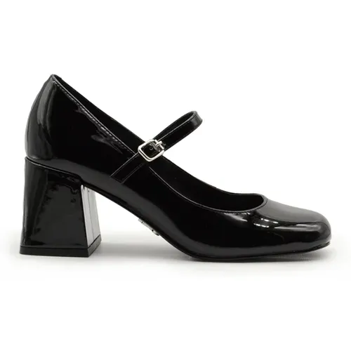 Schwarze Lack Baby Stil Absätze , Damen, Größe: 36 1/2 EU - Steve Madden - Modalova