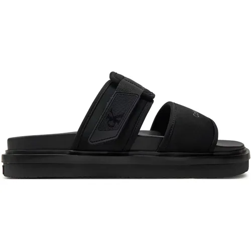 Sliders, male, , Size: 7 US Clip Fastening Sandals - Calvin Klein Jeans - Modalova