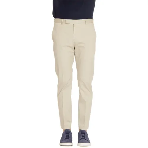 Slim Fit Sand Twill Stretch Hose , Herren, Größe: S - PT Torino - Modalova